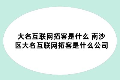 大名互联网拓客是什么 南沙区大名互联网拓客是什么公司